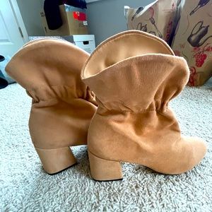 Schutz suede heeled booties. Never worn. Size 5.5.